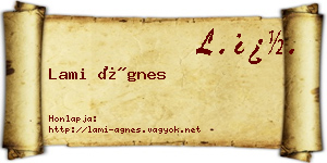 Lami Ágnes névjegykártya